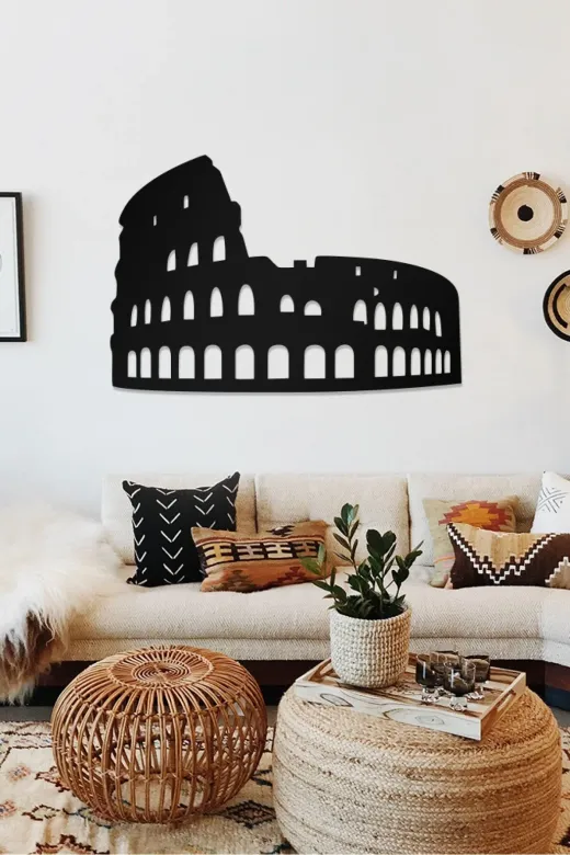 AHWALL AW00392 Antik Kent Temalı Dekoratif Ahşap Tablo