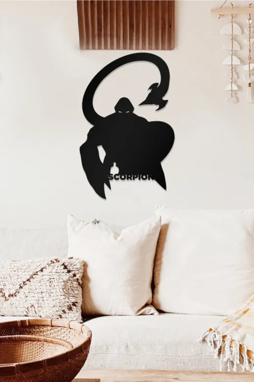 AHWALL AW00414 Scorpion Temalı Dekoratif Ahşap Tablo