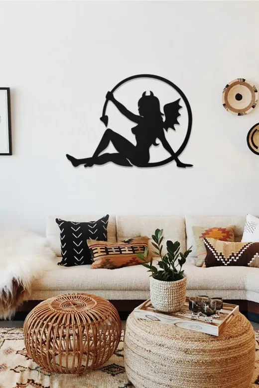 AHWALL AW00428 Kadın Temalı Dekoratif Ahşap Tablo