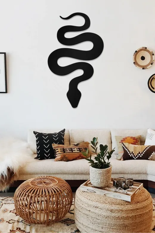 AHWALL AW00434 Yılan Silüeti Temalı Dekoratif Ahşap Tablo