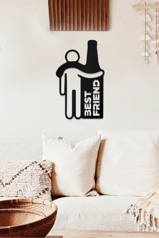AHWALL AW00446 Best Friend Temalı Dekoratif Ahşap Tablo