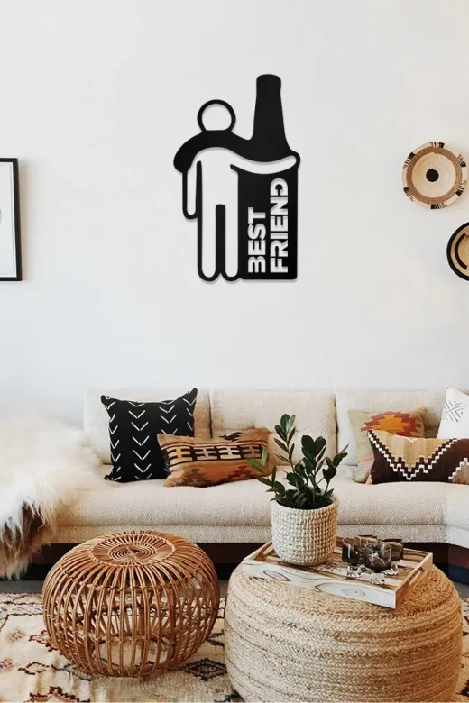 AHWALL AW00446 Best Friend Temalı Dekoratif Ahşap Tablo