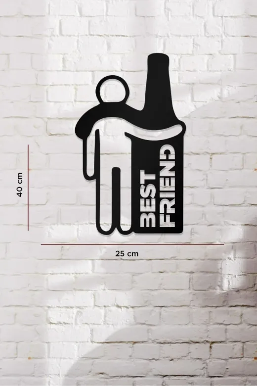 AHWALL AW00446 Best Friend Temalı Dekoratif Ahşap Tablo