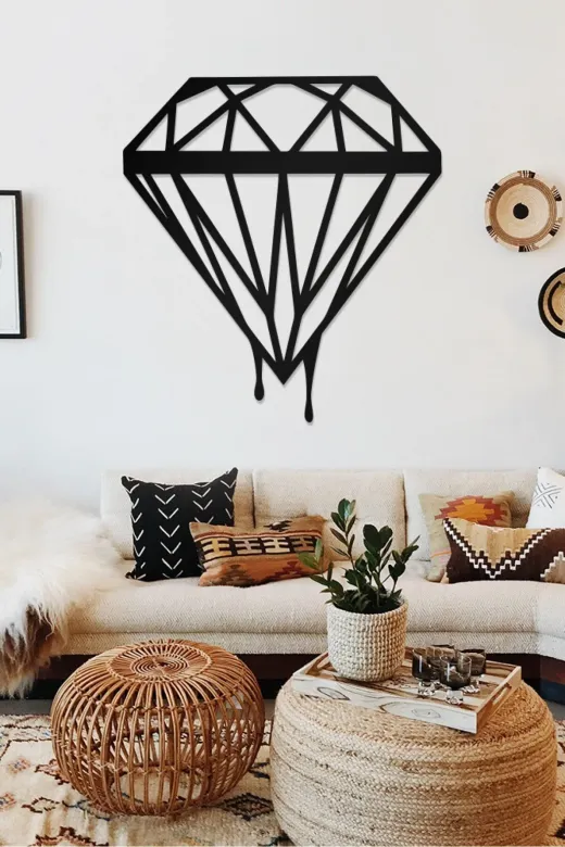 AHWALL AW00447 Elmas Temalı Dekoratif Ahşap Tablo
