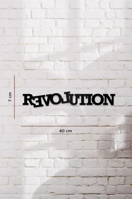 AHWALL AW00629 Revolution Yazılı Dekoratif Ahşap Tablo