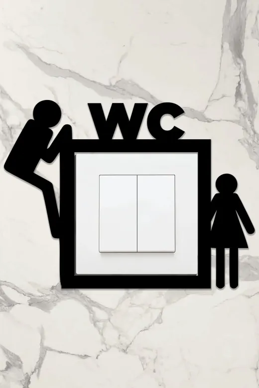 AHWALL AW80019 Ahşap Priz Çerçevesi Wc, Tuvalet Temalı