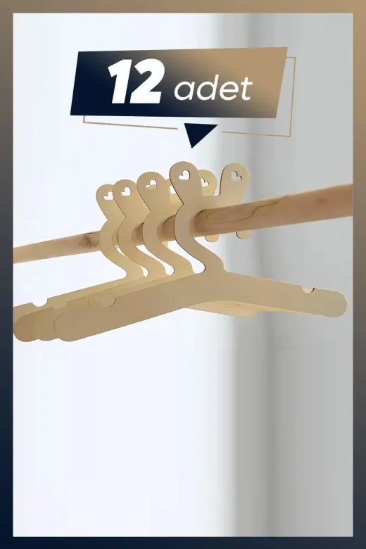AHWALL AW919801 Ahşap Mdf Çocuk Askısı 12 Adet Sevimli Tavşan Kulaklı Askılık Bebek Askılığı