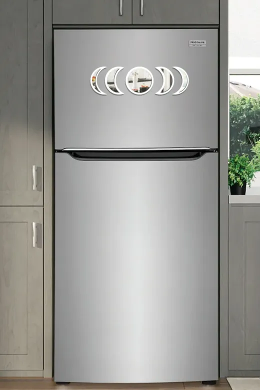 AHWALL AWAYMGNT002 Ay Evresi Magnet Pleksi Aynalı Set 5 Parça Beyaz Renk