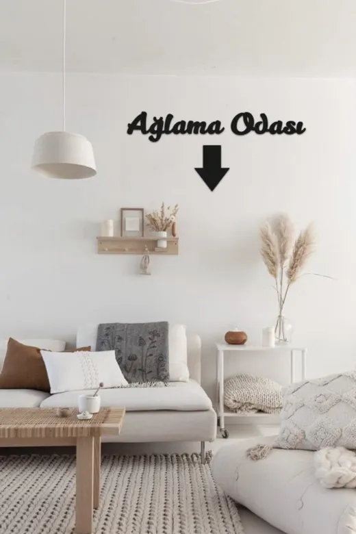 AHWALL AWNAĞ01 Ağlama Odası Yazılı Dekoratif Ahşap Tablo
