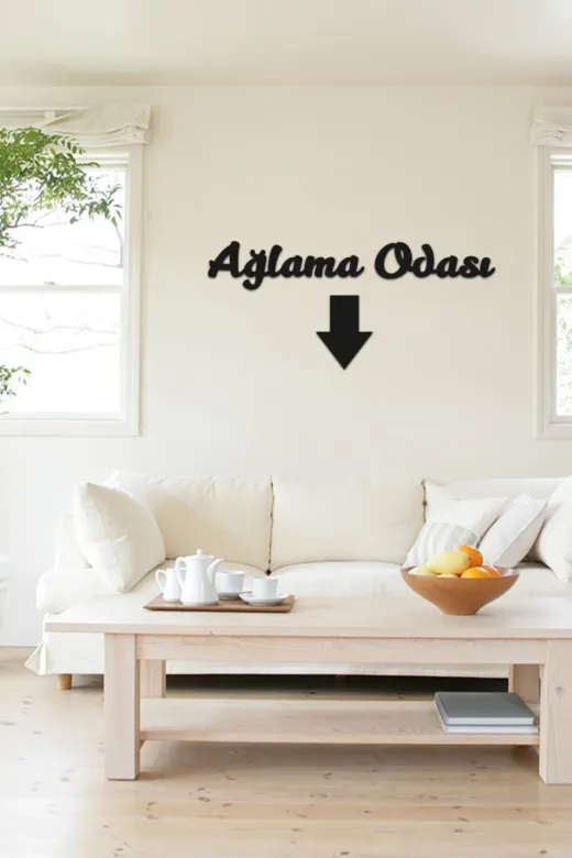 AHWALL AWNAĞ01 Ağlama Odası Yazılı Dekoratif Ahşap Tablo