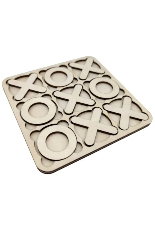 AHWALL AWOYN1 Tic Tac Toe Oyunu Ahşap Mdf Xox Oyunu Zeka Geliştirici Oyuncak