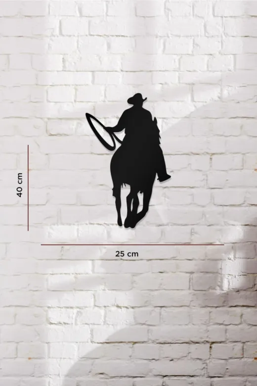 AHWALL OA0002-101 Kovboy Temalı Dekoratif Ahşap Tablo