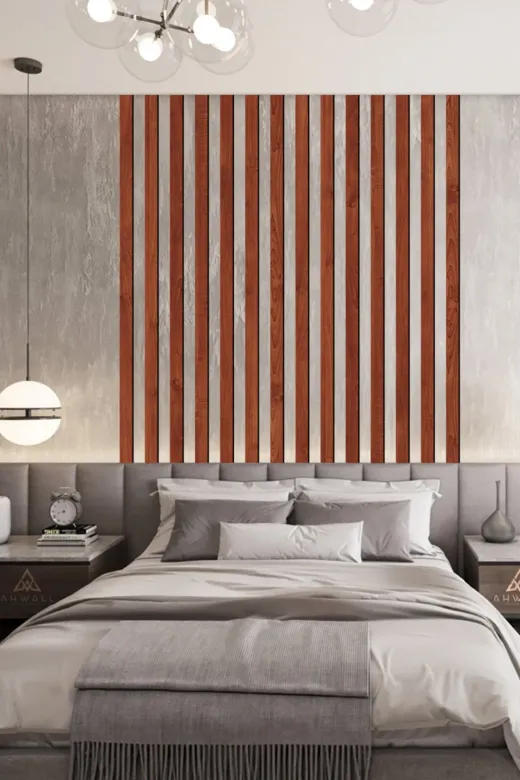 AHWALL TYC00620000488 Dekoratif Ahşap Mdf Şerit Duvar Panelleri Ceviz