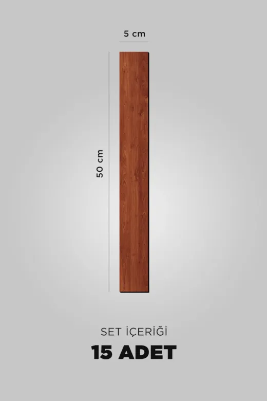 AHWALL TYC00620000488 Dekoratif Ahşap Mdf Şerit Duvar Panelleri Ceviz