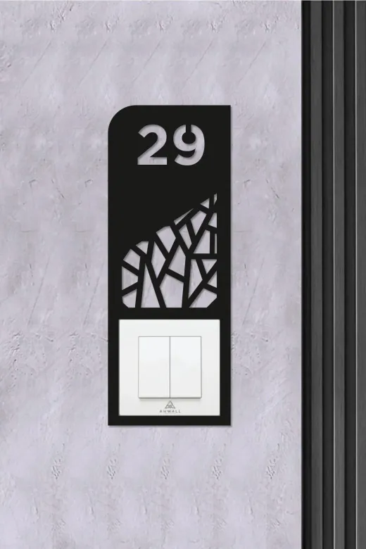 AHWALL WOODWORKING AWKP029 Dekoratif Daire Kapı Numarası Zil Priz Çerçevesi, No: 29