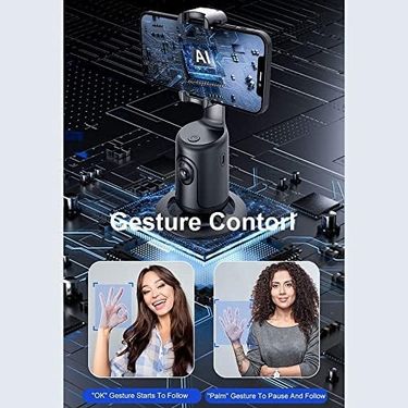 Aitong 131615043 P01 360 Hareket Algılayıcı Sensörlü Akıllı Çekim Selfie Video Takip Tripodu Gimbal Telefon Tutucu Vlog Tripod