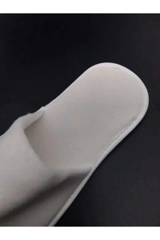 AK-ER İMALAT 9900000001540 (100 Çift) 3Mm Tabana Polyester Havlu Çift Kapak Otel Tipi Terlik