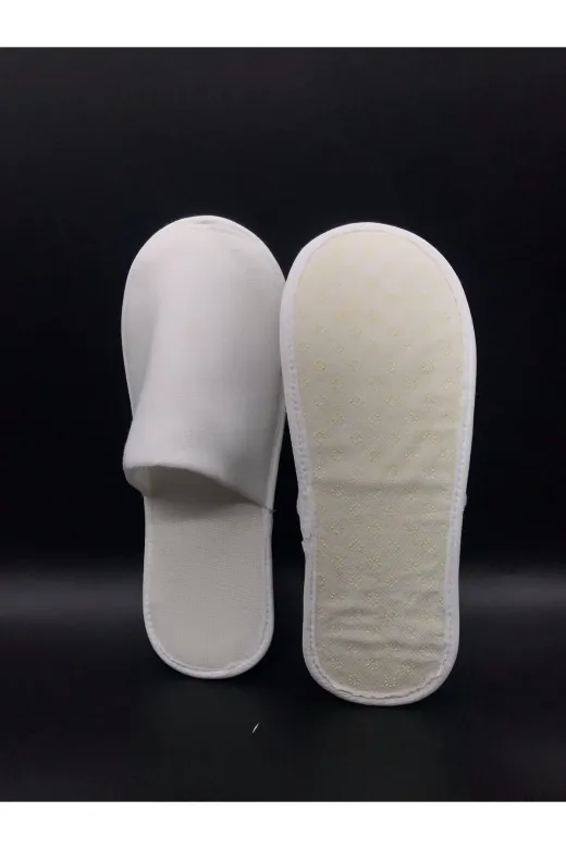AK-ER İMALAT 9900000001540 (100 Çift) 3Mm Tabana Polyester Havlu Çift Kapak Otel Tipi Terlik