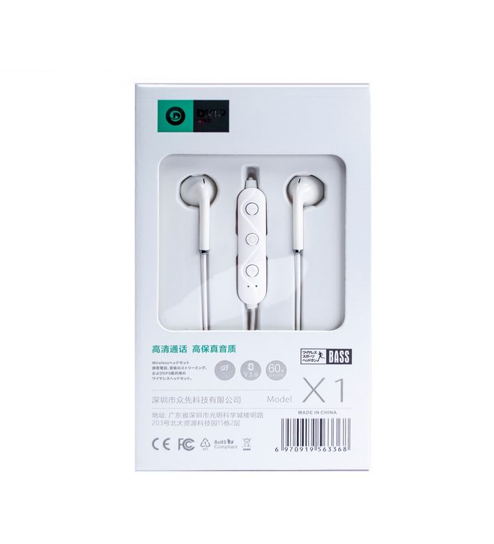 AK00223 Dvip X1 In Ear Neckband Bass Bluetooth Sports Kulaklık Beyaz