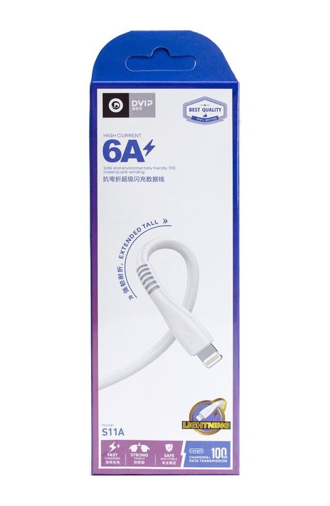 AK00371 Dvip S11A 6A Usba To Lightning Hızlı Data Ve Şarj Kablosu Beyaz