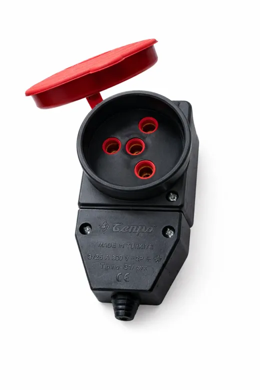 akatsuki 2/006 Trefaze Endüstriyel Priz (3P+T) 380V – Kapaklı