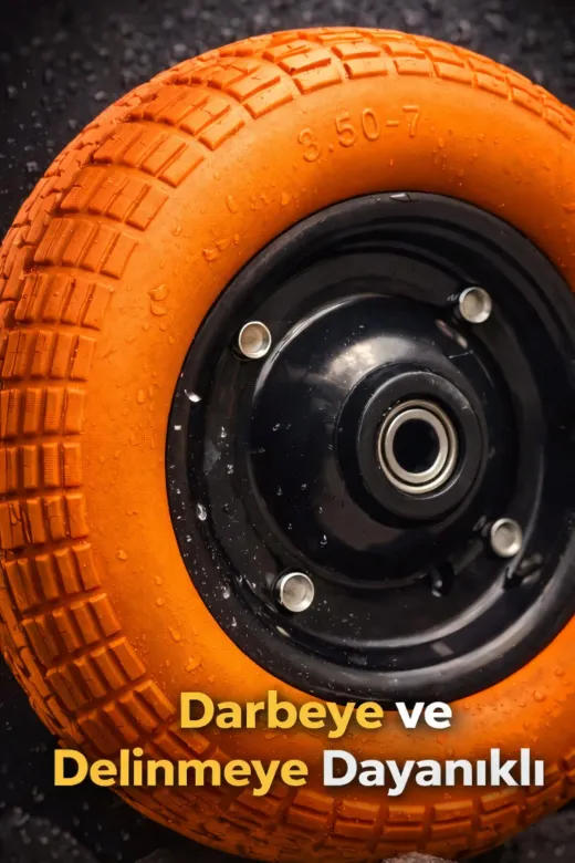 akatsuki 626-77 Profesyonel Patlamaz Yeni Nesil Pu El Arabasi Tekeri Saglam Uzun Ömürlü Rulman Bilyali Çap: 350 Mm
