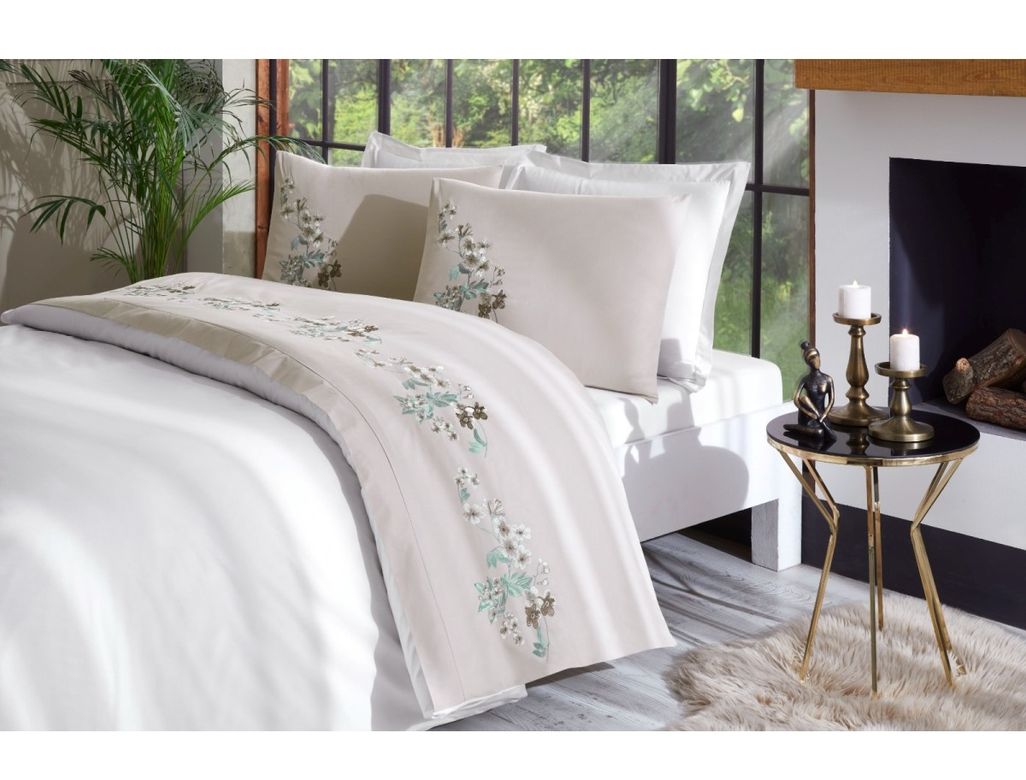 Akfil Boutique -Cozy Bej- Çift Kişilik Nevresim Takımı (4 Yastık Kılıflı)