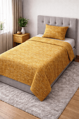Akıllı ip  El Dokuma Akriilik ip Tek Kişilik Yatak Örtüsü  (160x  240  Gold