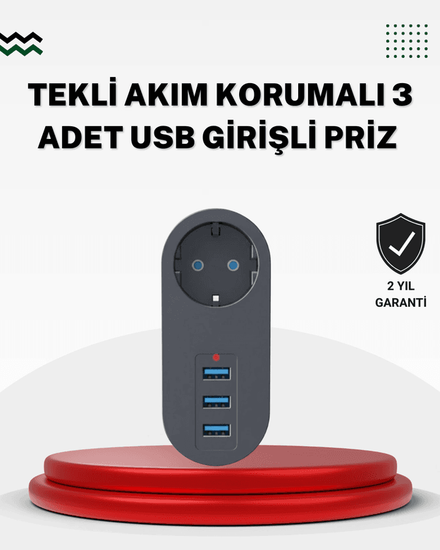 Akım Korumalı Usb’li Priz – Güçlü 2500w, Isı Ve Çocuk Koruması
