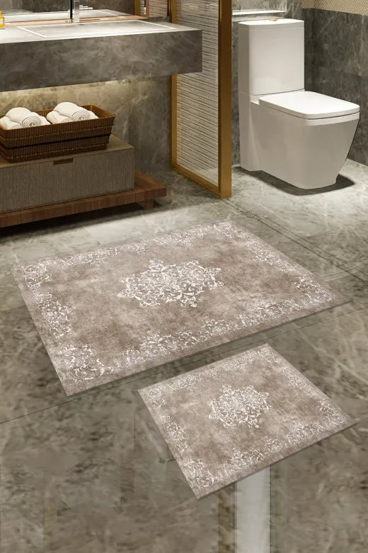 ALANUR 510616 Trend Kaymaz Taban Dijital Banyo 2'li Klozet Takımı Bej