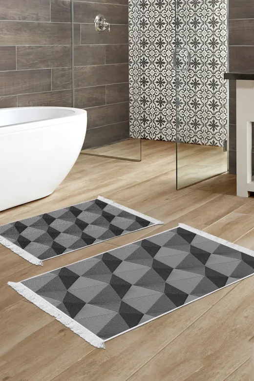 ALANUR E5030-sckl-k-klozet Home Kaymaz Taban Djt Klozet Takımı Trend Saçaklı Geometrik E5030 Gri