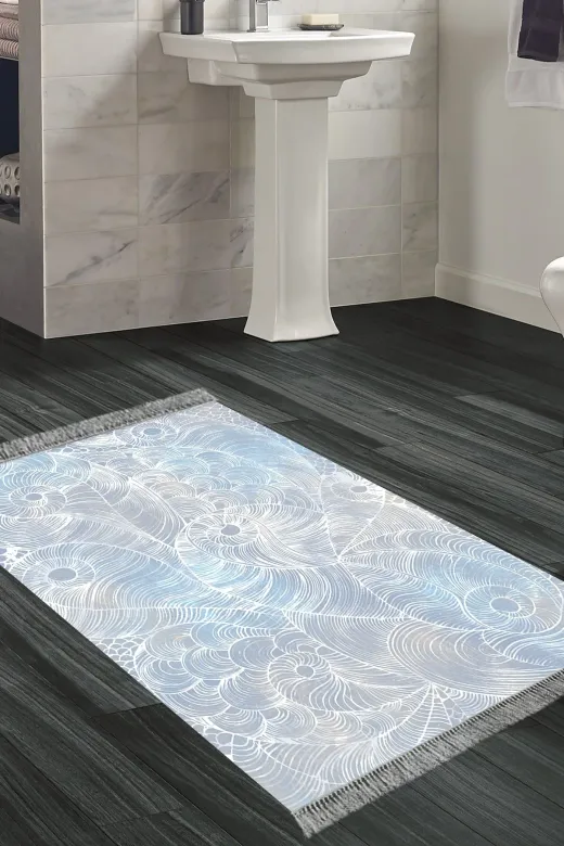 Alanur Home 1303-Trend-Banyo Eko Trend Djt Banyo Paspası Yıkanabilir Kaymaz Taban 1303 Modern Lila