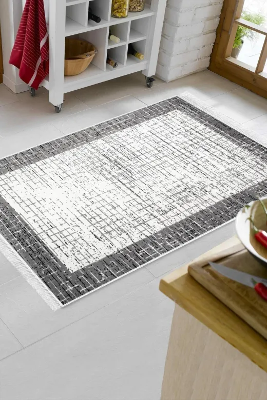 Alanur Home 1665-Trend-Banyo Eko Trend Djt Banyo Paspası Yıkanabilir Kaymaz Taban 1665 Bordürlü Mor
