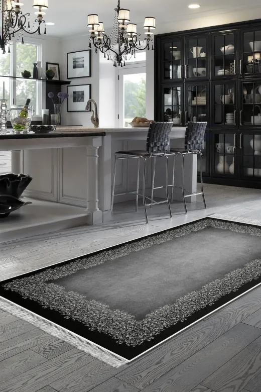 Alanur Home 1674-Trend-Banyo Eko Trend Djt Banyo Paspası Yıkanabilir Kaymaz Taban 1674 Modern Gri