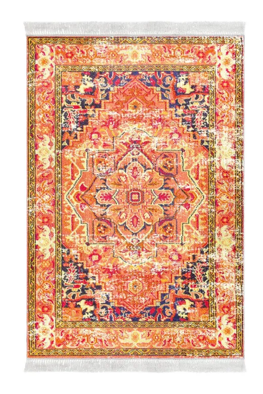 Alanur Home 1697-yatak-3-pcs-K-S Eko Trend Djt Yıkanabilir Kaymaz Taban 3 Lü Yatak Odası Takımı 1697 Persian Turuncu