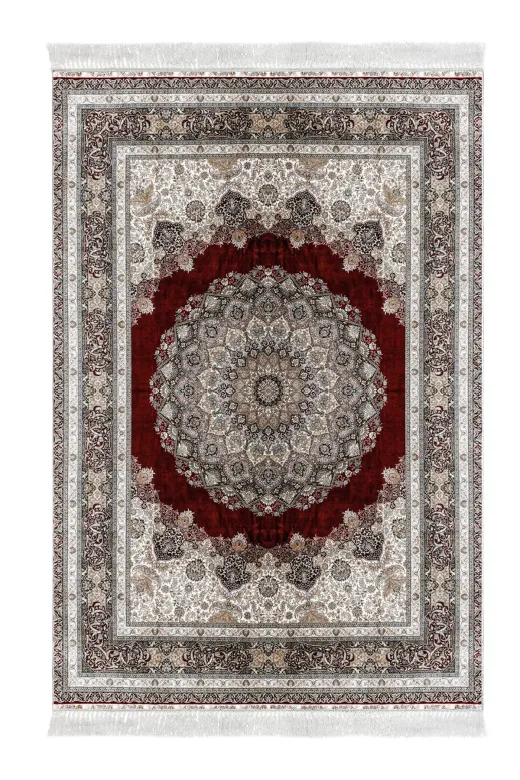 Alanur Home 1909-Trend-Banyo Eko Trend Djt Banyo Paspası Yıkanabilir Kaymaz Taban 1909 Osmanlı Kırmızı