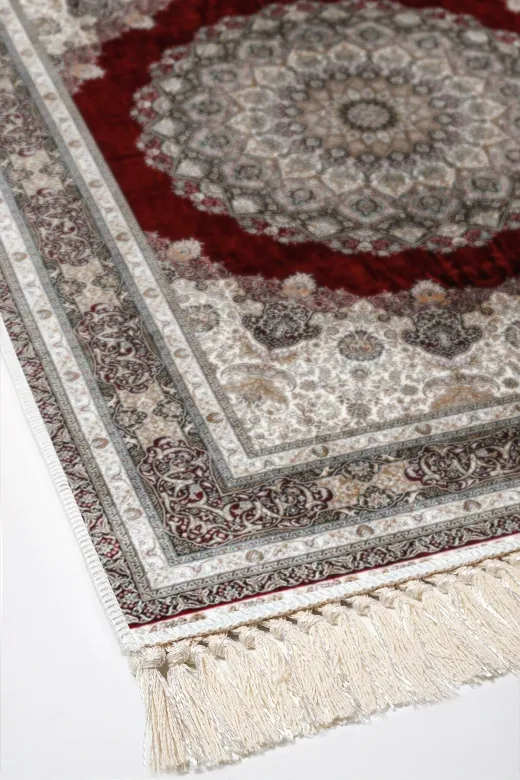 Alanur Home 1909-Trend-Banyo Eko Trend Djt Banyo Paspası Yıkanabilir Kaymaz Taban 1909 Osmanlı Kırmızı