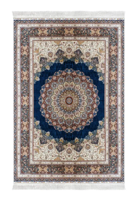 Alanur Home 1909-Trend-Banyo Eko Trend Djt Banyo Paspası Yıkanabilir Kaymaz Taban 1909 Osmanlı Mavi