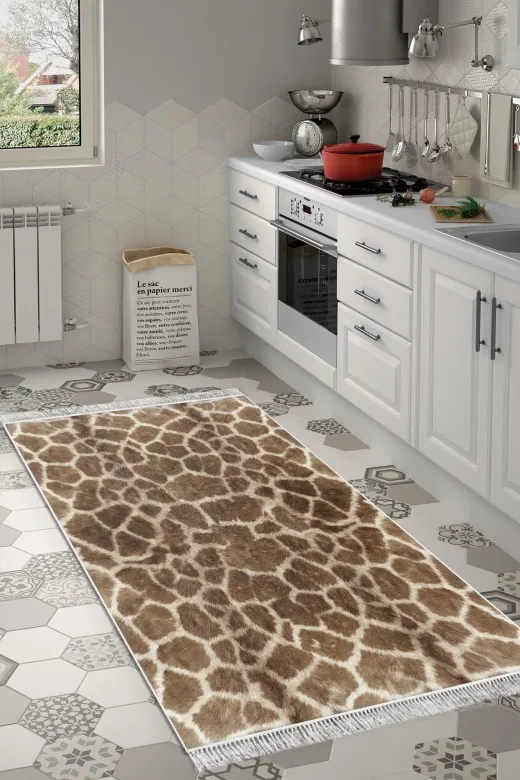 Alanur Home 1910-Trend-Banyo Eko Trend Djt Banyo Paspası Yıkanabilir Kaymaz Taban 1910 Modern Kahve