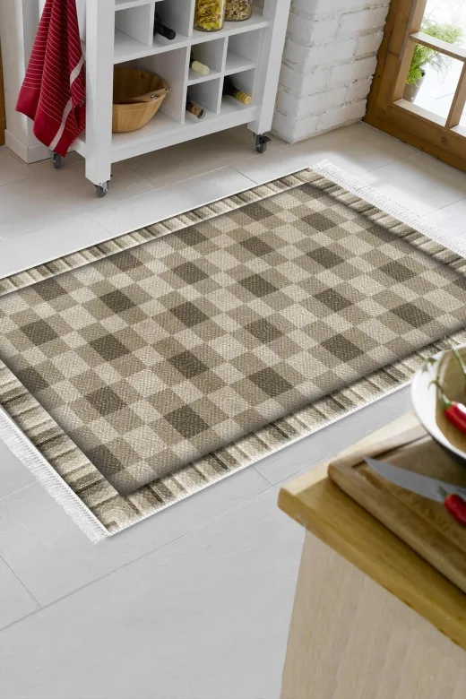 Alanur Home 1913-Trend-Banyo Eko Trend Djt Banyo Paspası Yıkanabilir Kaymaz Taban 1913 Modern Kahve