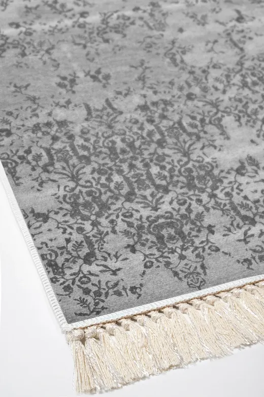 Alanur Home 1918-Trend-Banyo Eko Trend Djt Banyo Paspası Yıkanabilir Kaymaz Taban 1918 Modern Gri