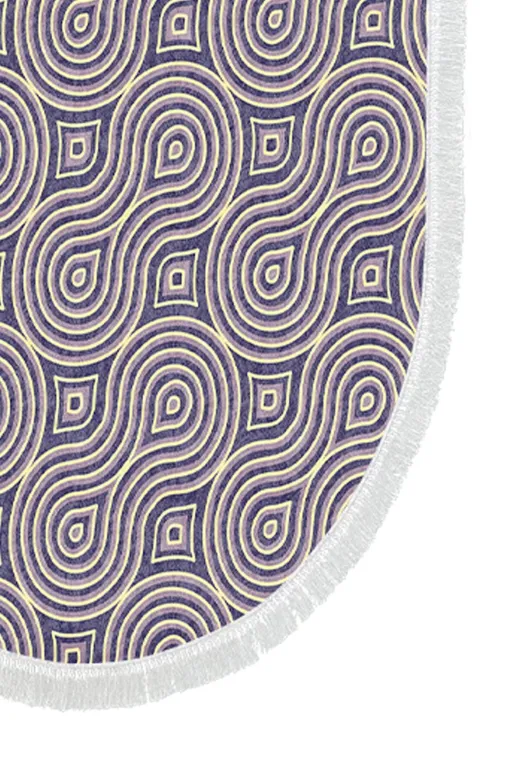 Alanur Home 410605-O Alanur Trend Kaymaz Taban Oval Saçaklı Dijital Banyo Takımı Bej
