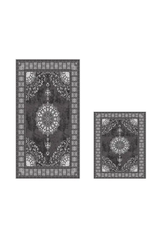 Alanur Home 510615 Alanur Trend Kaymaz Taban Dijital 2'li Banyo Klozet Takımı Gri
