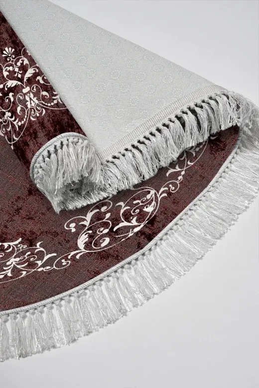 Alanur Home 616-eko-klozet-oval-K-S-Oval Eko Trend Djt 2 Li Yıkanabilir Kaymaz Taban Oval Banyo Paspas 616 Klasik Bordo (60 X 100 - 50 X 60)