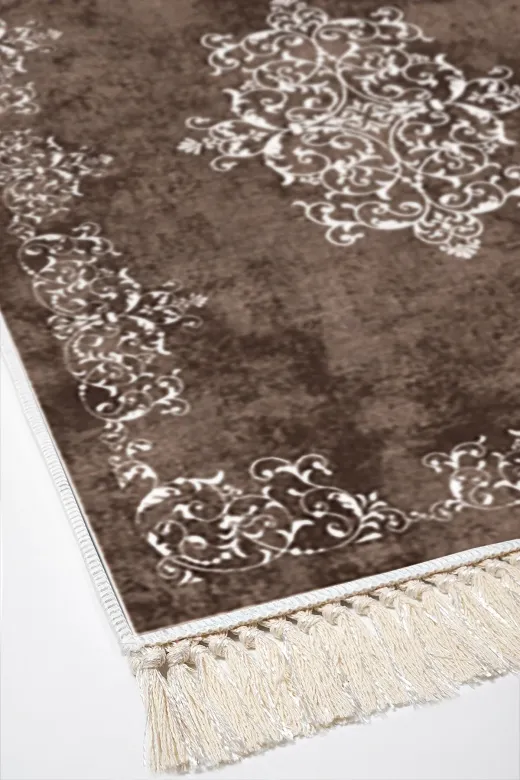 Alanur Home 616-Trend-Banyo Eko Trend Djt Banyo Paspası Yıkanabilir Kaymaz Taban 616 Klasik Kahve