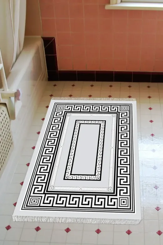 Alanur Home 651M-Trend-Banyo Eko Trend Djt Banyo Paspası Yıkanabilir Kaymaz Taban 651M Modern Gri