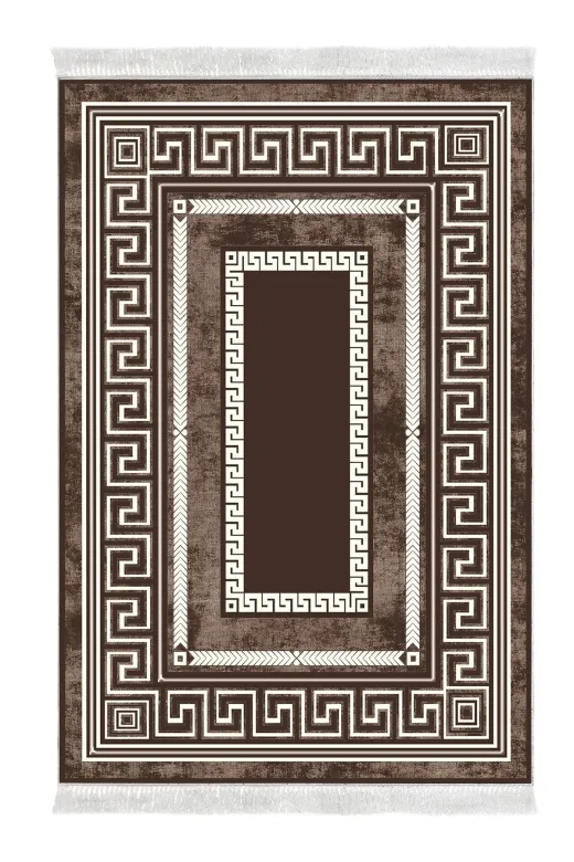 Alanur Home 651M-Trend-Banyo Eko Trend Djt Banyo Paspası Yıkanabilir Kaymaz Taban 651M Modern Kahve