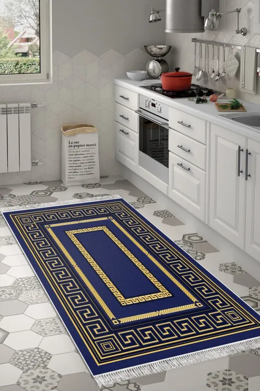 Alanur Home 651M-Trend-Banyo Eko Trend Djt Banyo Paspası Yıkanabilir Kaymaz Taban 651M Modern Gold