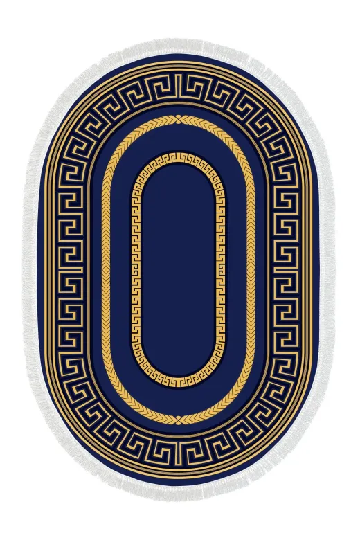 Alanur Home 651M-Trend-Oval Eko Trend Djt Halı Yıkanabilir Kaymaz Taban 651M Oval Modern Gold
