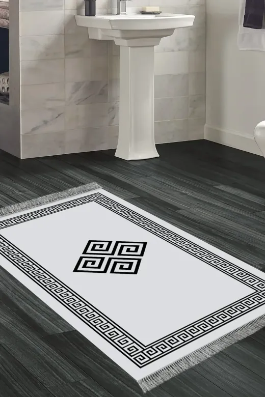 Alanur Home 656M-Trend-Banyo Eko Trend Djt Banyo Paspası Yıkanabilir Kaymaz Taban 656M Modern Gri